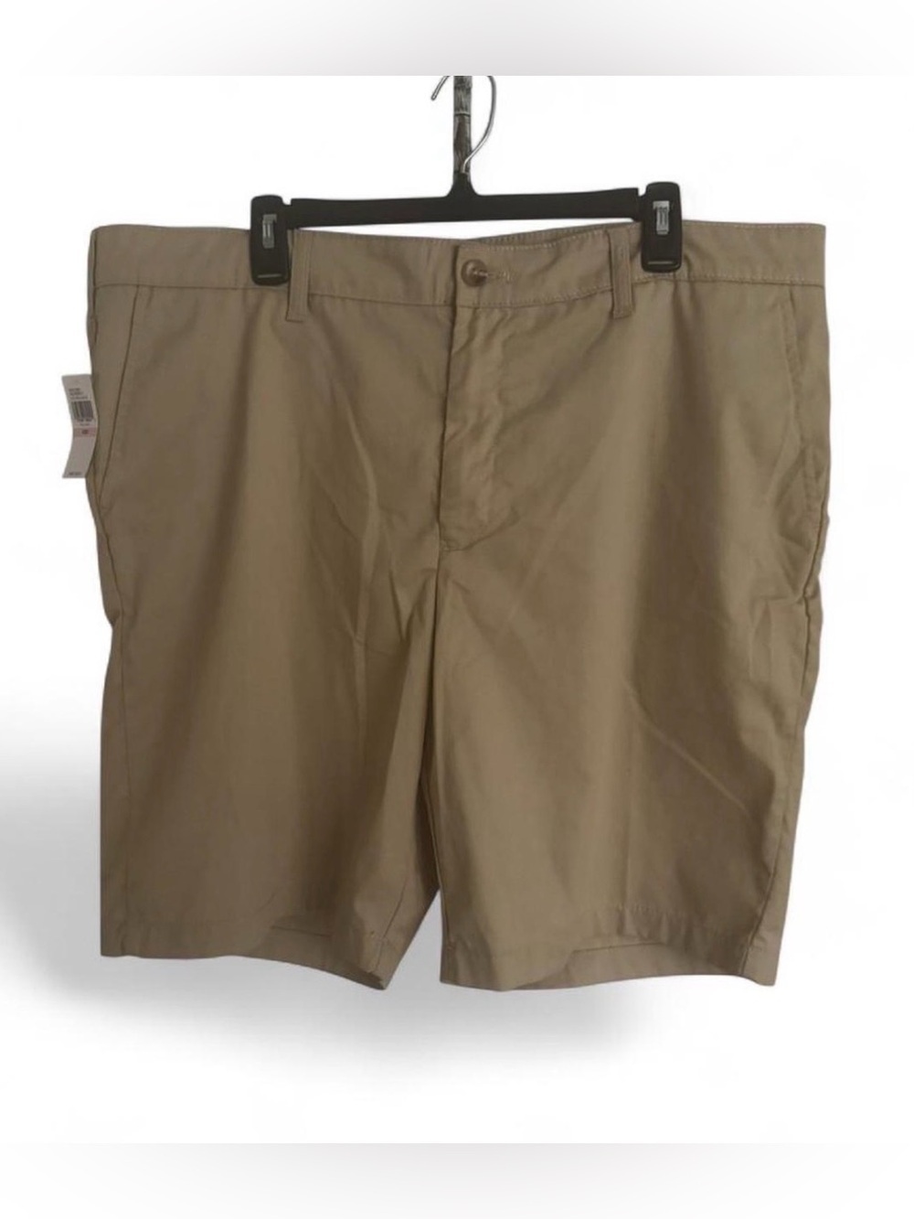 IZOD Mens Classic Fit Chino Shorts Khaki Tan Size 40 Waist 9.5" Inseam Twill NWT